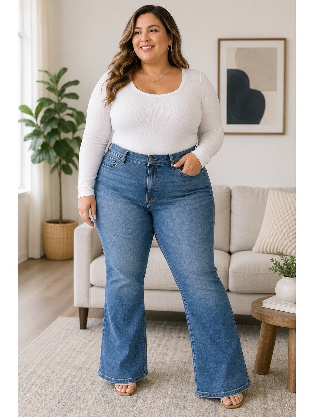Torrid Denim First At Fit Relaxed Boot Blue Jeans Plus Size 16S/20S